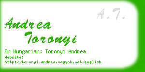 andrea toronyi business card